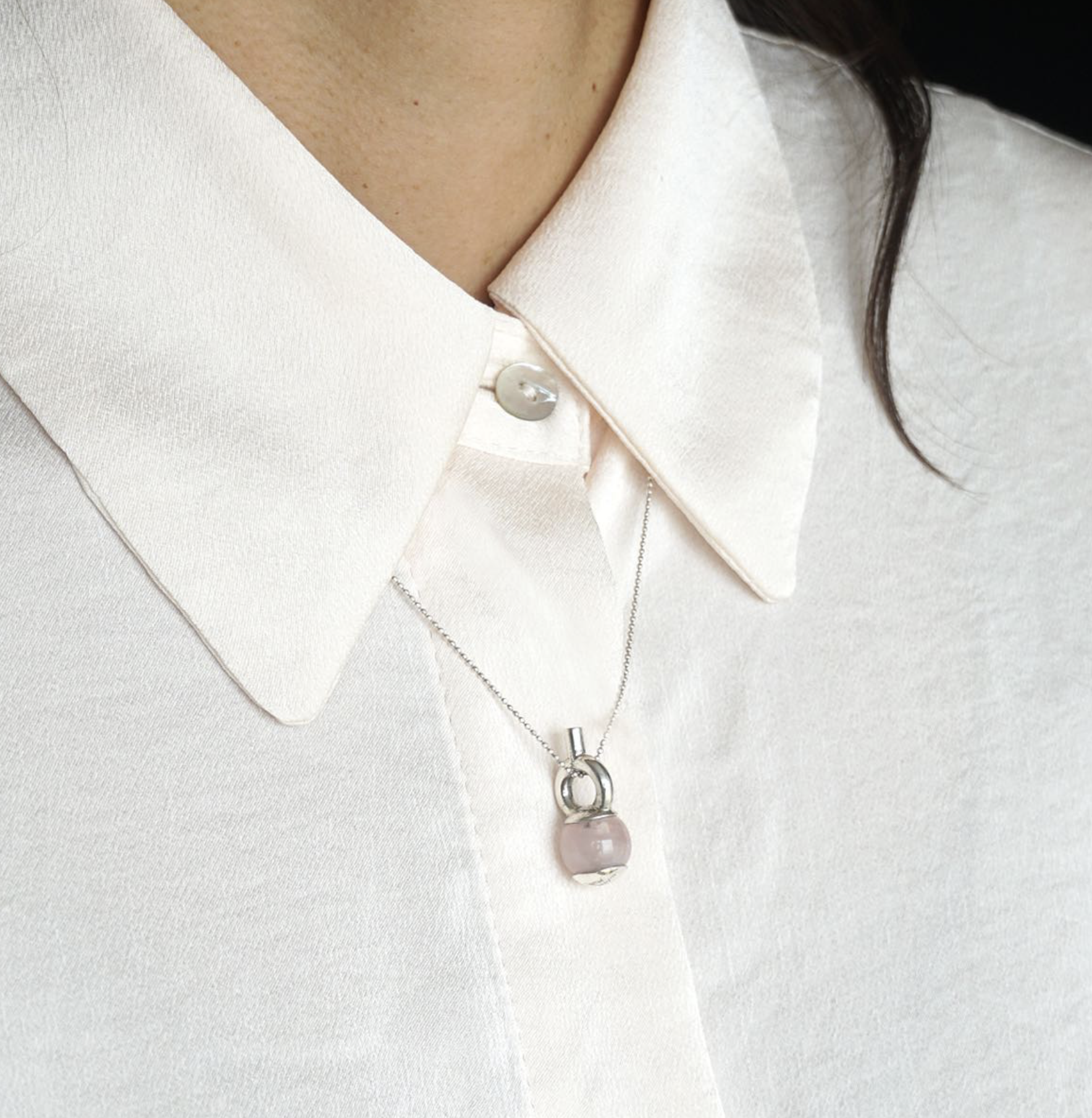 Collar Cocha Cuarzo Rosa - Imagen 2